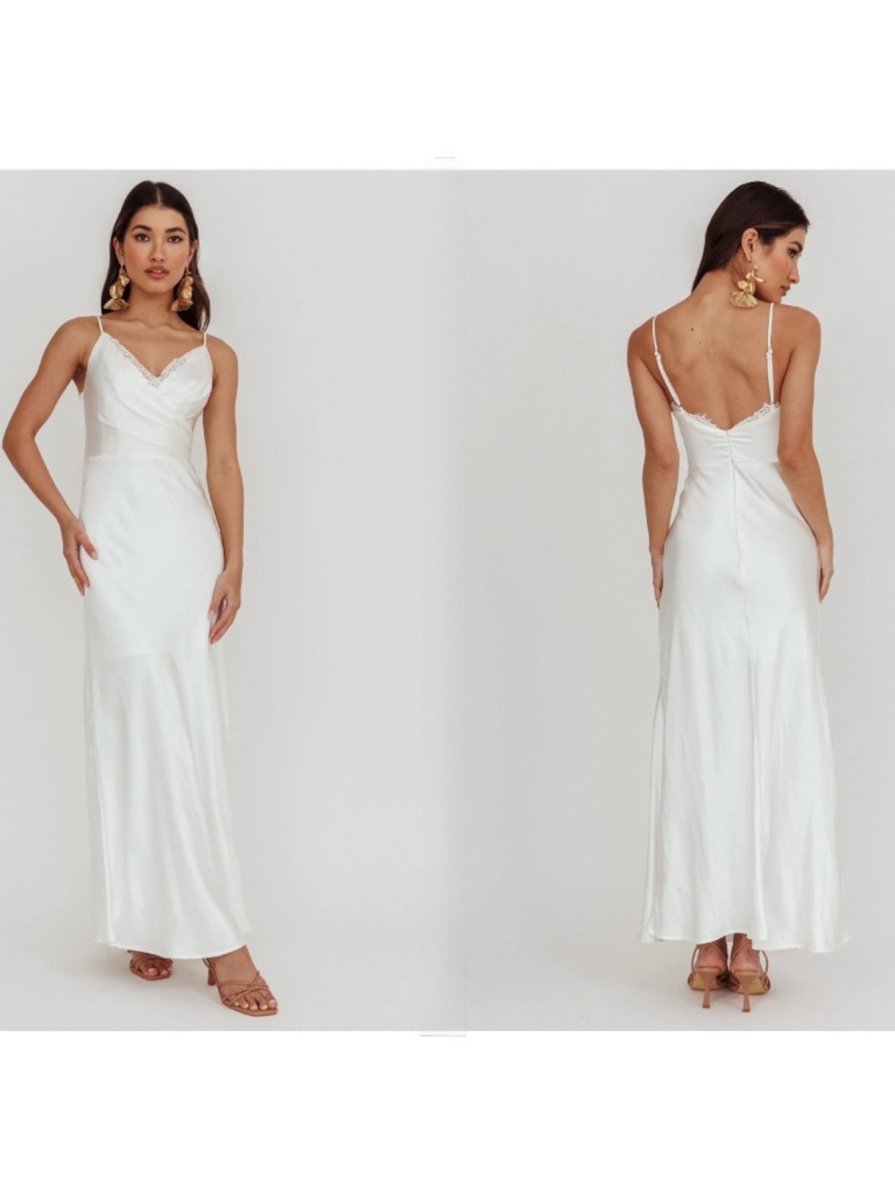 NWT SELFIE LESLIE X SAINTS & SECRETS Our Story Surplice Neckline Maxi Dress S
